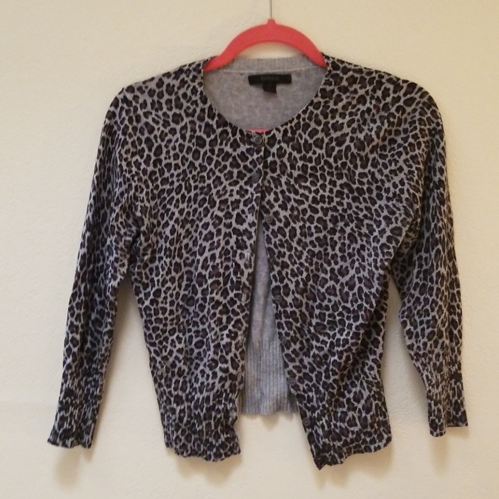 Express leopard cardigan